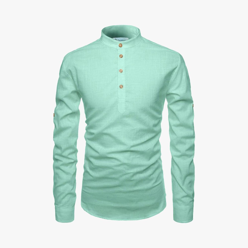 Men Solid Pure Cotton Straight Kurta For Men – Image 9