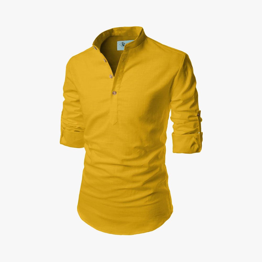 Men Solid Pure Cotton Straight Kurta For Men – Image 14