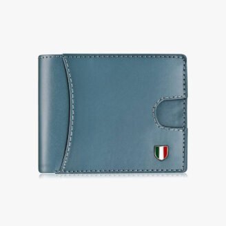 Faux Leather Casual Blue Wallet For Men